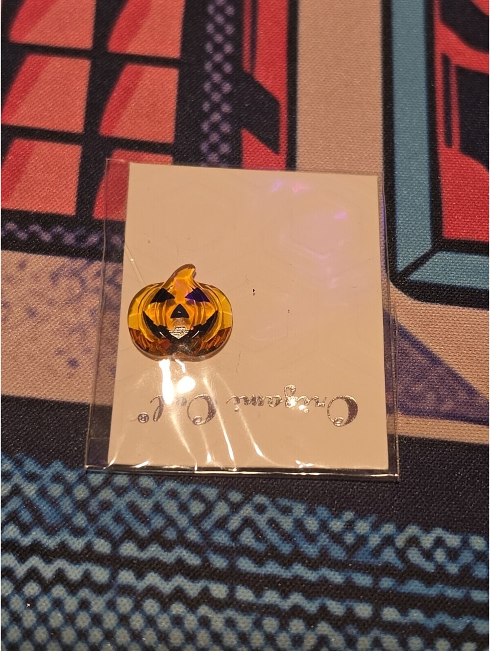 RARE Origami Owl Swarovski Crystal Jack o Lantern Pumpkin Halloween Htf Charm NE
